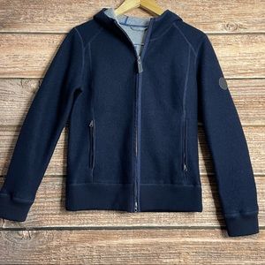 Red Bull Wool Blend Full Zip Hood Sweater Jacket Navy Blue Adult Small/Medium